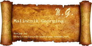 Malincsik Georgina névjegykártya